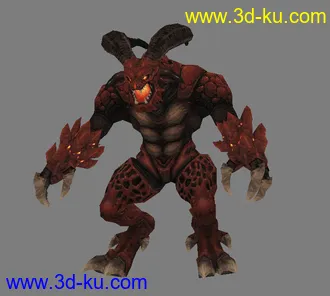 一个怪兽的模型。。低模，带贴图的图片