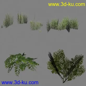 3D打印模型4棵低模草的图片