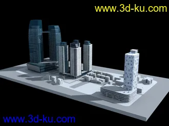 3D打印模型[原创]几幢高层写字楼的图片