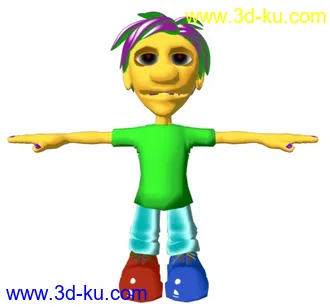 3D打印模型绑定好的卡通人，有卡通材质.的图片