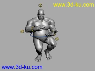 3D打印模型打太极-人物骨骼动画；绑定好虚拟体、控制器的人体的图片