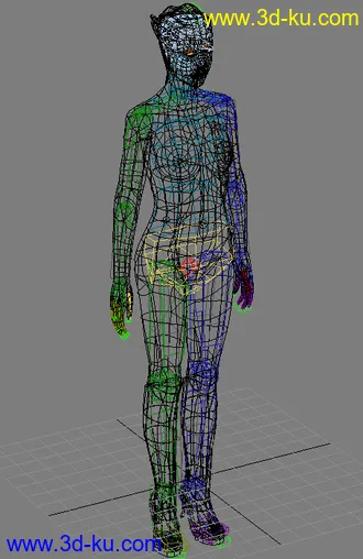 3D打印模型收藏的一些带骨骼的卡通女人体（二）的图片