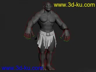 3D打印模型Fully lit, Rigged & Textured Troll 包含骨骼绑定和贴图的图片