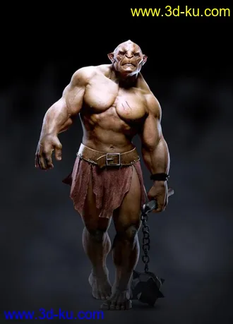 3D打印模型Fully lit, Rigged & Textured Troll 包含骨骼绑定和贴图的图片