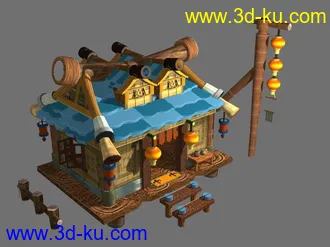 3D打印模型不错的高模卡通房子的图片