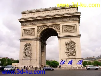 MAYA巴黎凯旋门模型(带参考图)的图片