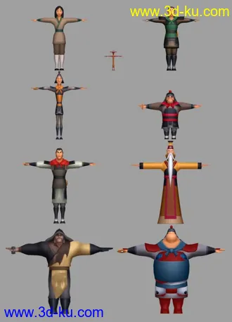 3D打印模型迪士尼-花木兰人物合集的图片