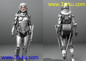 3D打印模型美女盔甲士兵的图片