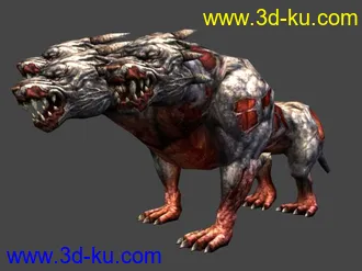 3D打印模型《SUN》三头魔狼的图片