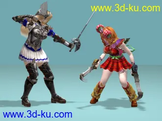 3D打印模型神代由罗VS艾尔斐丽丝京极的图片