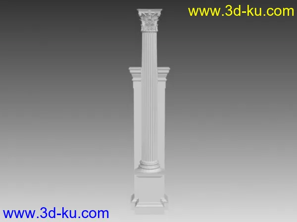 欧式构件“罗马柱，雕花”模型的图片11