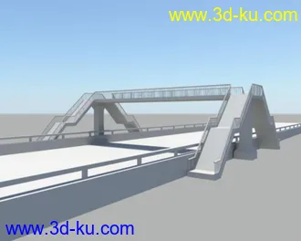 MAYA模型-过街天桥&马路，请多多支持！的图片