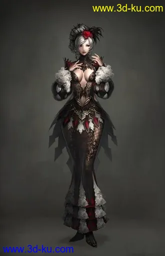 3D打印模型；礼服装女人（重置）的图片