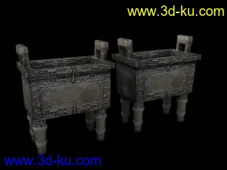 3D打印模型［原创］一个四方鼎，做的比较粗糙，但看上去还行的图片