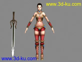3D打印模型《风火之旅》女战士.  听说是中国的wow.搞一个来看看！8月27日的图片