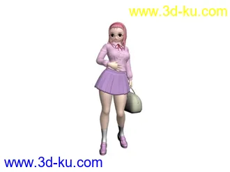 3D打印模型日本动画角色 戴眼镜的女孩的图片