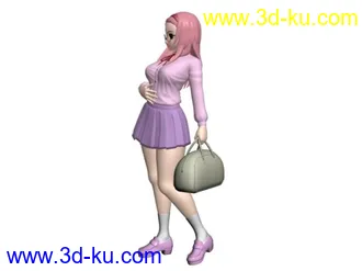 3D打印模型日本动画角色 戴眼镜的女孩的图片