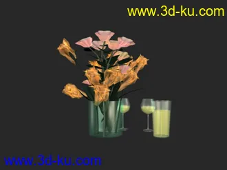 3D打印模型室内精品插花的图片