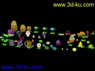 蔬菜僵尸游戏，蔬菜模型的图片