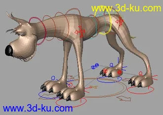 3D打印模型卡通狗（带骨骼）的图片