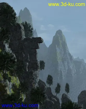 3D打印模型崇山峻岭的图片