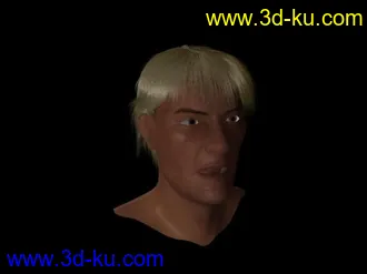 3D打印模型带很多表情的完美头部。的图片