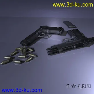 3D打印模型很早前做的M9手枪,的图片