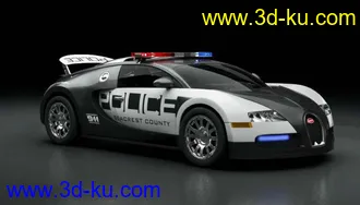 3D打印模型警车版布加迪威龙 Bugatti Veyron的图片