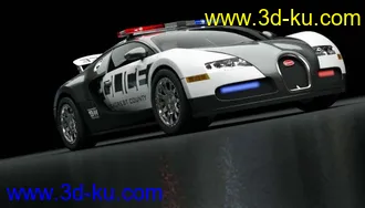 3D打印模型警车版布加迪威龙 Bugatti Veyron的图片