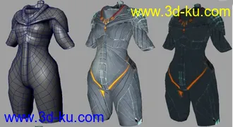 3D打印模型女性机器战士的图片