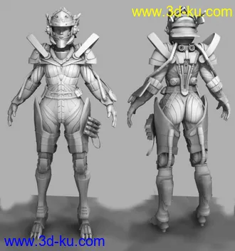 3D打印模型女性机器战士的图片