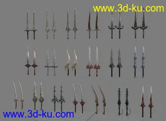 3D打印模型Tera武器大全之双刀的图片