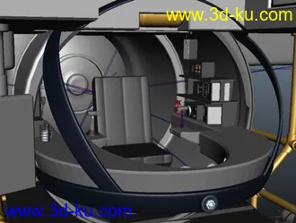 3D打印模型一艘飞船（做得很精细，内部设施都很齐全）的图片
