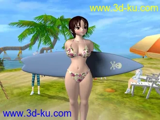 3D打印模型丰满沙滩美女的图片
