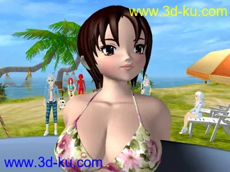 3D打印模型丰满沙滩美女的图片