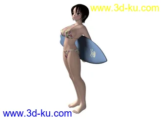 3D打印模型丰满沙滩美女的图片