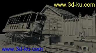 3D打印模型老旧的火车的图片