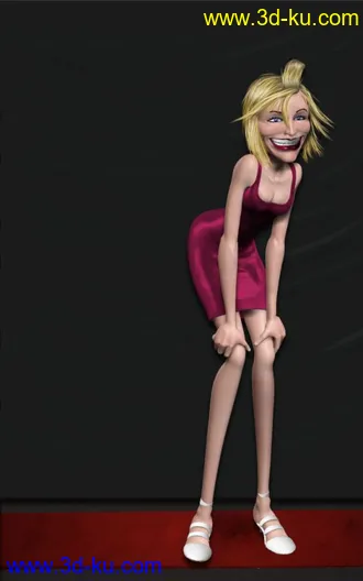 3D打印模型卡通夸张讽刺女性角色的图片