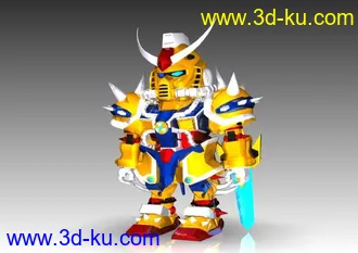 3D打印模型SD版 天香2号 敢扎虎  追加正常比例武器套件的图片