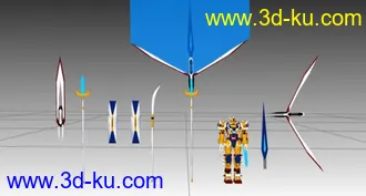 3D打印模型SD版 天香2号 敢扎虎  追加正常比例武器套件的图片