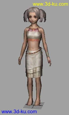 3D打印模型大航海时代OL 女角色 LOLI+加勒比裙装的图片