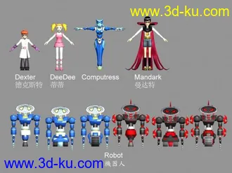 3D打印模型FusionFall - 德克斯特的实验室的人物的图片