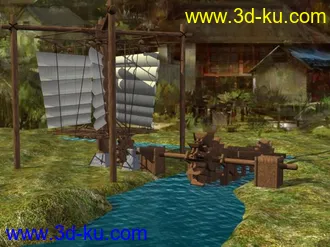 3D打印模型古代风车引水灌溉系统的图片