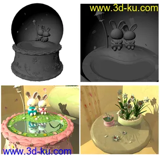 3D打印模型兔子音乐盒的图片