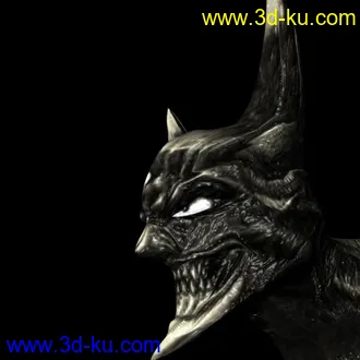 3D打印模型自己练习制作的蝙蝠侠头部  望大仙指点~~的图片
