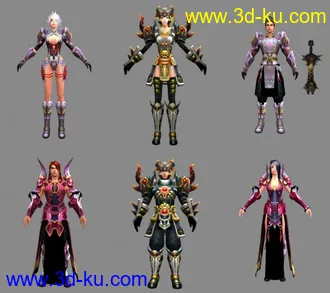 3D打印模型几个新截的低模人物的图片