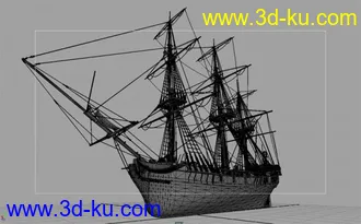 3D打印模型一艘非常精细的大帆船。。。的图片