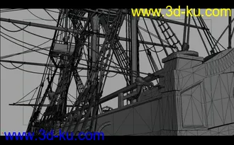 3D打印模型一艘非常精细的大帆船。。。的图片