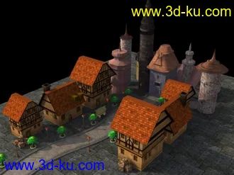 3D打印模型一个小镇，喜欢的拿去的图片