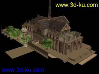 3D打印模型欧洲建筑，内外全做了，大指点的图片